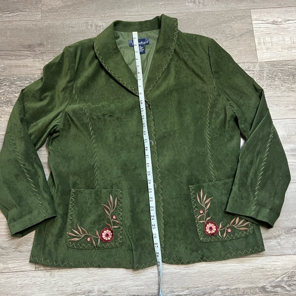 Susan Graver Boho jacket blazer Evergreen XL size - Picture 10 of 11